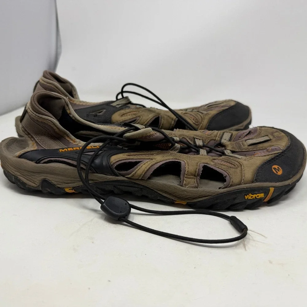 Merrell Sandals Mens 11.5 All Out Blaze Sieve Brown Water Hiking Vibram EUC